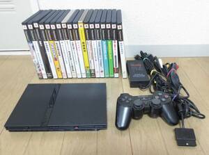 SONY PlayStation2 PS2 薄型 SCPH-70000GT 本体 コントローラー ケーブル ソフト セット☆動作確認済 ジャンク扱い