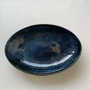 美濃焼 窯変 パスタ皿 藍色 オーバル皿 ネイビー カレー皿 2点の画像3