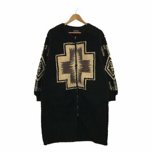 ?SLOBE IENA / スローブイエナ | 2022AW | PENDLETON Boa Zip Crewneck Longカーディガン | F | ブラック/ベージュ | レディース