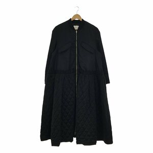 REKISAMI /re kissa mi| MA-1 BOMBER DRESS quilting flair long coat | 2 | black | lady's 