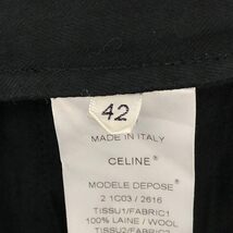 【美品】 CELINE / セリーヌ | フィービー期 センタープレス ウールテーパードパンツ | 42 | ブラック | レディース_画像8