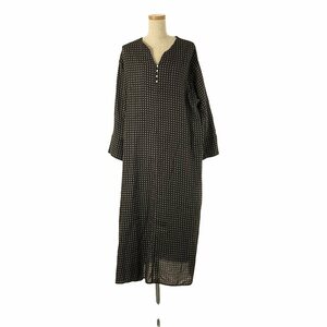 【美品】 Phlannel / フランネル | 2021AW | Cotton Silk Komon Kaftan Dress コットン シルク 小紋柄 総柄 カフタンドレス ワンピース