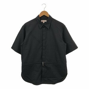 【美品】 MASU / エムエーエスユー | SEPARATE SHORT SLEEVE SHIRT / ジップ オーバーシャツ | 46 | black | メンズ