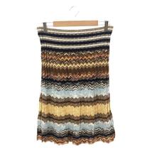 MISSONI / ミッソーニ | レーヨン ウール 総柄 ジャガード ニットスカート | 42 | ブラウン | レディース_画像1