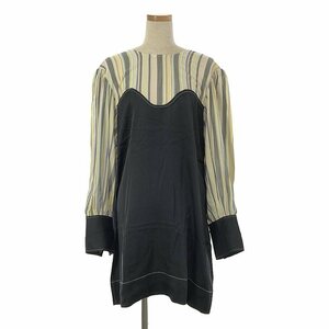 Ganni / ガニー | 2023SS | Mix Slub Stripe Puff Sleeve Mini Dress ストライプミニワンピース | 42 | マルチカラー | レディース