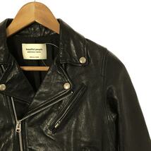 beautiful people / ビューティフルピープル | vintage leather riders jacket ライダースジャケット | 140 | ブラック | レディース_画像2