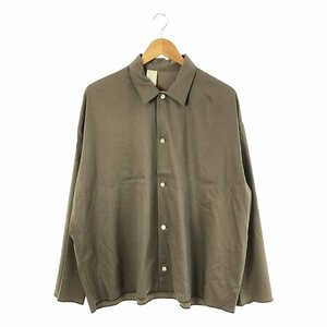 N.HOOLYWOOD / エヌハリウッド | BIG SHIRT リヨセル ナイロン オープンカラー ビッグシャツ | 38 | カーキ | メンズ