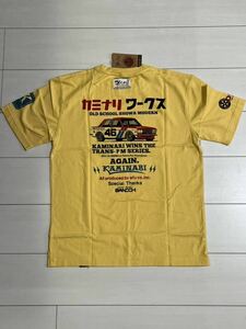 カミナリモータース 半袖Tシャツ M ブルーバード 510 KMT-63 カスタードイエロー 新品デッドストック