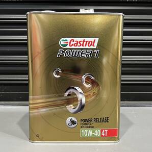 期間限定価格！！CASTROL POWER1 4T 10W-40 4L×1缶 新品 部分合成油 カストロール パワー1 ホンダ ヤマハ カワサキ スズキ②の画像1