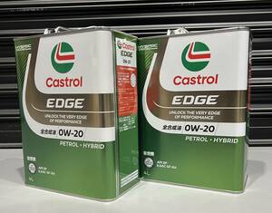 CASTROL EDGE 0W-20 4L×2缶 API/SP GF-6A PETROL・HYBRRID 全合成油 カストロール エッジ4輪車用ガソリンエンジン専用