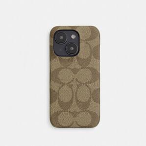 COACH IPHONE15Pro ケース シグネチャー キャンバス ベージュ