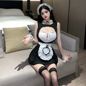 OR1165 sexy Ran Jerry ero кожа meido baby doll [ One-piece * украшение для волос 4 позиций комплект ] костюм костюмы 