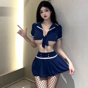 OR509BL super sexy Ran Jerry pretty youth manner uniform [ tops * skirt 2 point set ] costume baby doll 
