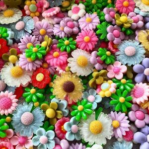  flower motif flower deco parts plastic parts handmade materials decoration one Point hairpin raw materials hair accessory material 