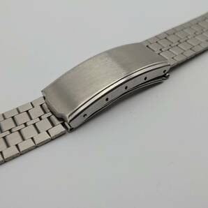 [20mm] ビンテージ ステンレス 腕時計ブレスレット① 金属ベルト ヘアライン ３つ折れバックルの画像3