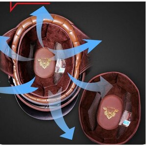 人気 ハーフヘルメット 内蔵ゴーグル 半帽ヘルメット バイクヘルメット 半キャップ ヘルメットVF02 男女兼用 G サイズ：XLの画像4