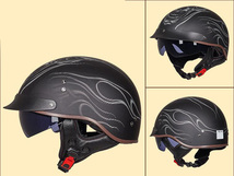 新品 ハーフヘルメット 内蔵ゴーグル 12色 半帽ヘルメット 男女兼用 バイクヘルメット 半キャップ ヘルメット Ｍ-XXL選択可 J-XL_画像2