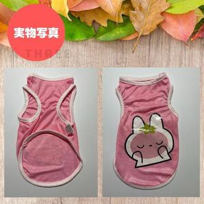 【可愛い】犬服 ペットウェア 猫 小型犬 タンクトップ 通気性 タンクトップ うさぎ ピンク Sサイズの画像4