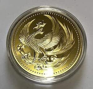  Japan gold coin phoenix ...24K Gold coin medal repli
