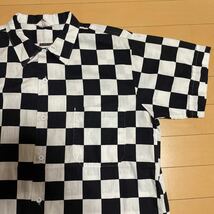 60s Firestone checker shirt ファイヤーストーン チェッカー シャツ Lion uniform ヴィンテージ ヴィンテージ ブラック 古着 ハーレー 50s_画像6