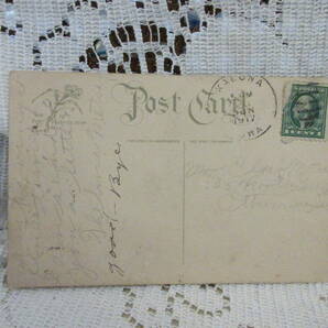 アンティーク 絵葉書 ポストカード カーネーション ヒューゴーの名言 母 愛 モノクロ アメリカ切手1917年の画像2