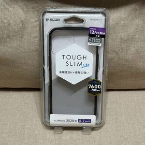 【OM240408-005】【未使用】エレコム iPhone 12 Pro Max ハイブリッド ケース TOUGH SLIM LITE フレームカラー ブラック アウトレット品