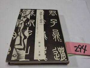 ２９４野谷土『体験から創造へ　シェークスピアをめぐって』１９９５初版　謹呈の紙貼り付け