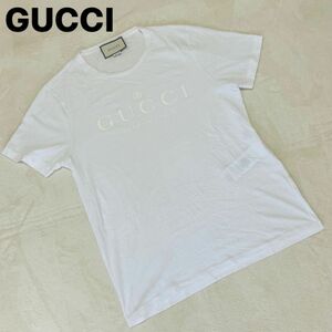 GUCCIグッチ ロゴ半袖Tシャツ ホワイト Lサイズ 現行タグ