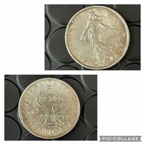 アメリカ合衆国 LIBERTY リバティ ONE・HALF・QUARTER DOLLAR 1ドル 50セント 25セント フランス 5FRANCS フラン旧貨幣 旧硬貨 銀貨の画像9