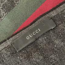 GUCCI グッチ マフラー ストール グレー ウール シルク フリンジ GG_画像7