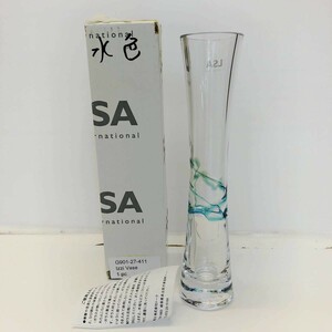 新品　3.水色　LSA international　フラワーベース　花瓶　ハンドメイド　ガラス　ターコイズ　Izzi Vase 27cm　ポーランド製　G901-27