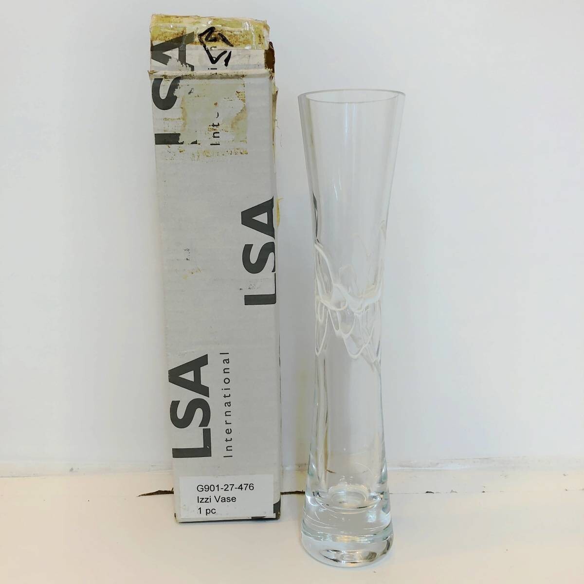 New 3. White LSA international Flower Vase Handmade Glass White Izzi Vase 27cm Made in Poland G901-27, furniture, interior, Interior accessories, vase