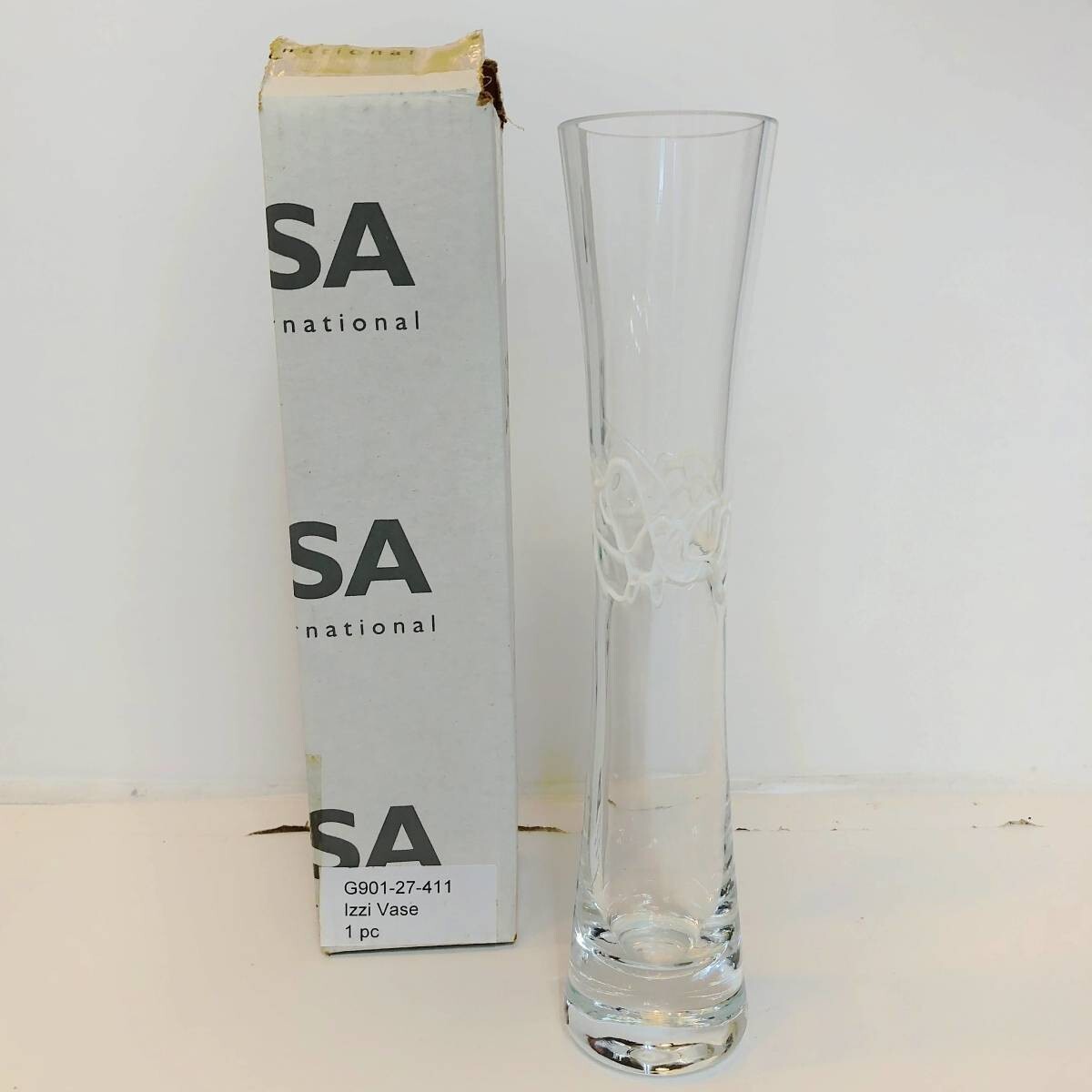 Nouveau 4. Vase à fleurs international LSA blanc Vase Izzi en verre fait main blanc 27 cm fabriqué en pologne G901-27, meubles, intérieur, accessoires d'intérieur, vase