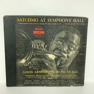 ルイ・アームストロング　レコード　SP盤　ボックス Satchmo at Symphony Hall Decca Louis Armstrong And The All Stars DL8038　