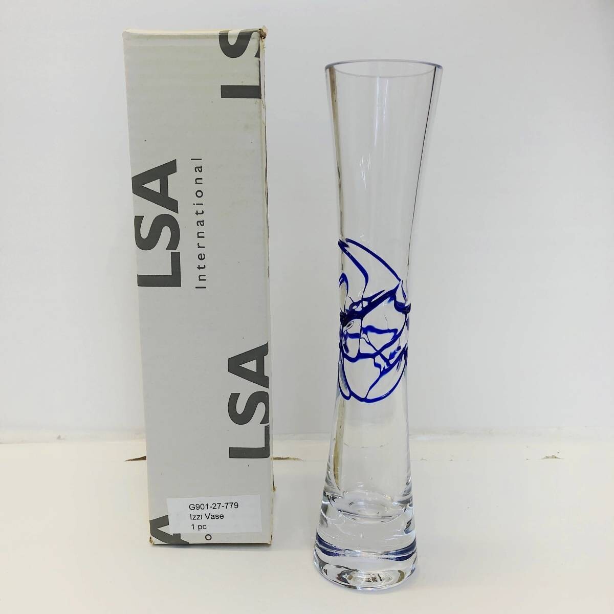 Neu 1. Marineblaue Blumenvase von LSA International, handgefertigte blaue Izzi-Vase aus Glas, 27 cm, hergestellt in Polen, G901-27, Möbel, Innere, Interieur-Zubehör, Vase