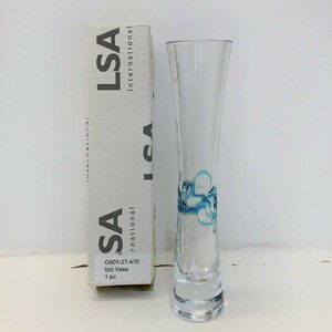 Art hand Auction 新品 1.水色 LSA international フラワーベース 花瓶 ハンドメイド ガラス ターコイズ Izzi Vase 27cm ポーランド製 G901-27, 家具, インテリア, インテリア小物, 花瓶