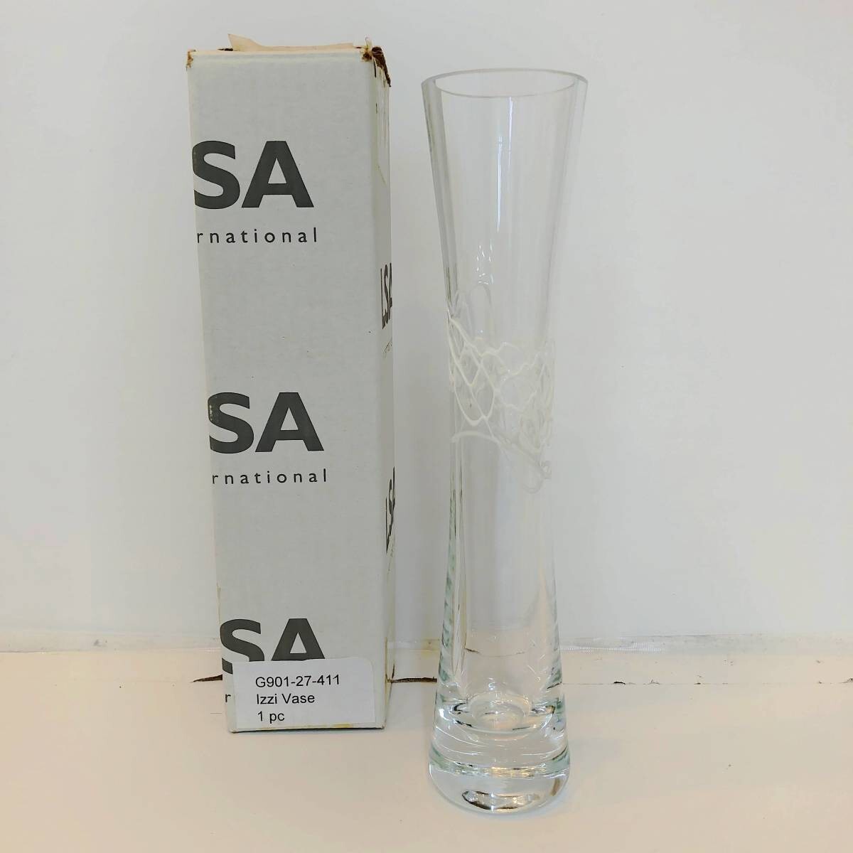 Nouveau 1. Vase à fleurs international LSA blanc Vase Izzi en verre fait main blanc 27 cm fabriqué en Pologne G901-27, meubles, intérieur, Accessoires intérieurs, vase