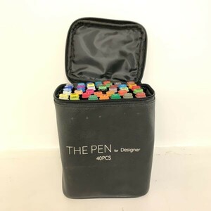 THE PEN for Designer マーカーペン 40色 セット ペンケース スタンド ホワイト ライナーペン 付き イラスト アルコール コミック 漫画