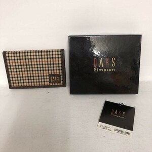 2 unused storage goods? DAKS SIMPSON LONDON card-case card-case Brown house check boxed Dux Simpson 66-1734-000