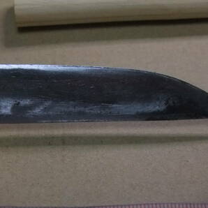 日本刀 残欠刀 / 短刀 豆刀 切先 和式ナイフ刃渡り7.3ｃｍ 全長15.5ｃｍ 鞘素人工作品 ジャンク品 240430-02の画像5