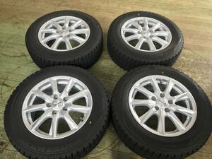 スタッドレス DUNLOP WM02 22年製 205/65R16 アルミホイールセット 4本 中古 ヤリスクロス CR-V FC28セレナ 