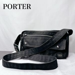 【極美品】 PORTER ポーター スモーキー ブラック ショルダーバッグ