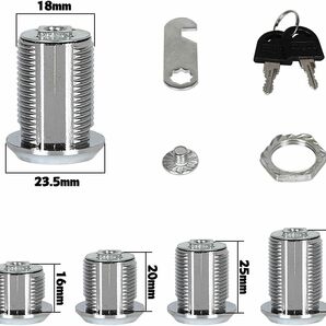 25mm カムロック 錠 25mm 引き出し キャビネット ドア ロック 鍵 キー2個付き シリンダー錠 補助錠 戸棚/食器棚/郵の画像2