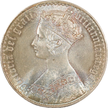 T68★イギリス/銀貨 /1847年/ ヴィクトリア女王/直径 約39.21㎜ 重量:約28.1g_画像1