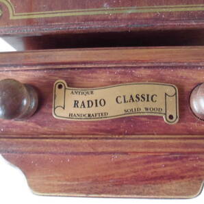 電話機タイプ 時計とAM FM壁掛けラジオ 時計ラジオ正常稼働木製珍品の画像4