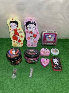 Betty Boop ベティ・ブープ ベティちゃん レトロ 昭和 缶箱 貯金箱 缶ケース 希少 レア アニメ 雑貨 コレクション 9個まとめ 21-16