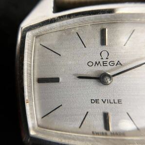 [T2555]動作品 OMEGA オメガ レディース DeVille デビル シルバー文字盤 スクエア 手動巻き 腕時計 箱の画像7