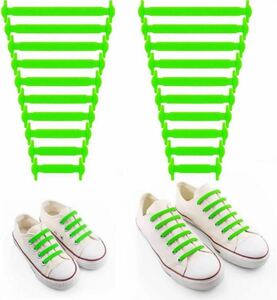 [RJ-Sport] 結ばない 靴紐 ゴム 靴ひも 伸縮 緑 グリーン 簡単