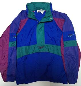 90s レア REEBOK リーボック プルオーバー ナイロンジャケット アノラック size L