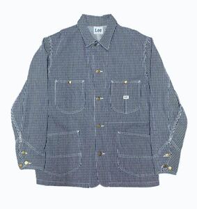 美品!! 名作!! LEE DUNGAREES LOCO JACKET リー カバーオール ヒッコリー ジャケット 首振りボタン LT0659 size M 正規品